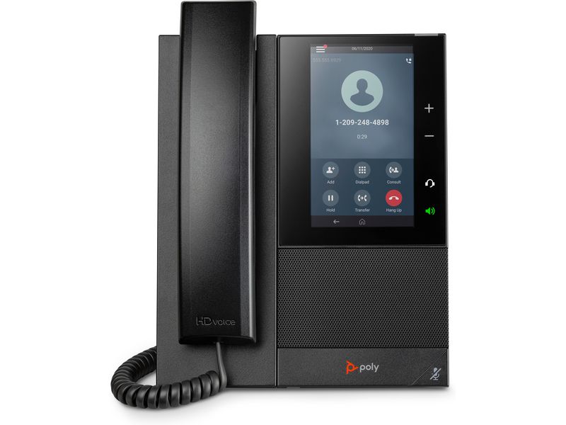 HP Tischtelefon Poly CCX 505 SIP Schwarz Business-Media-Tischtelefon der Mittelklasse mit Farb-Touchscreen