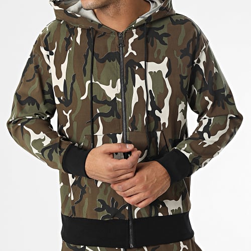 Ensemble De Survetement Vert Kaki Camouflage