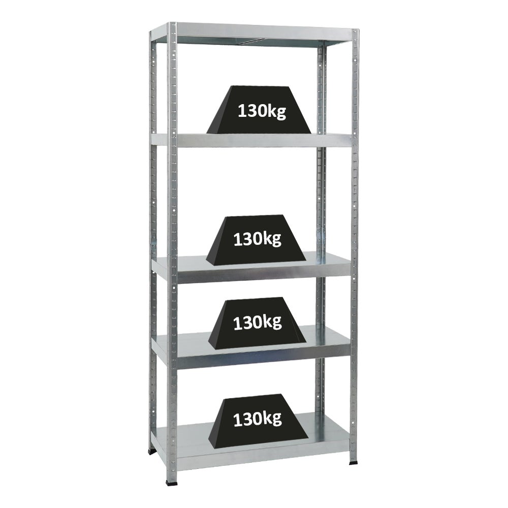 PROREGAL Heavy-Duty Stellingkast Steel Eagle HxBxD 180 x 80 x 40 cm Plankdraagvermogen 130 kg Gegalvaniseerd