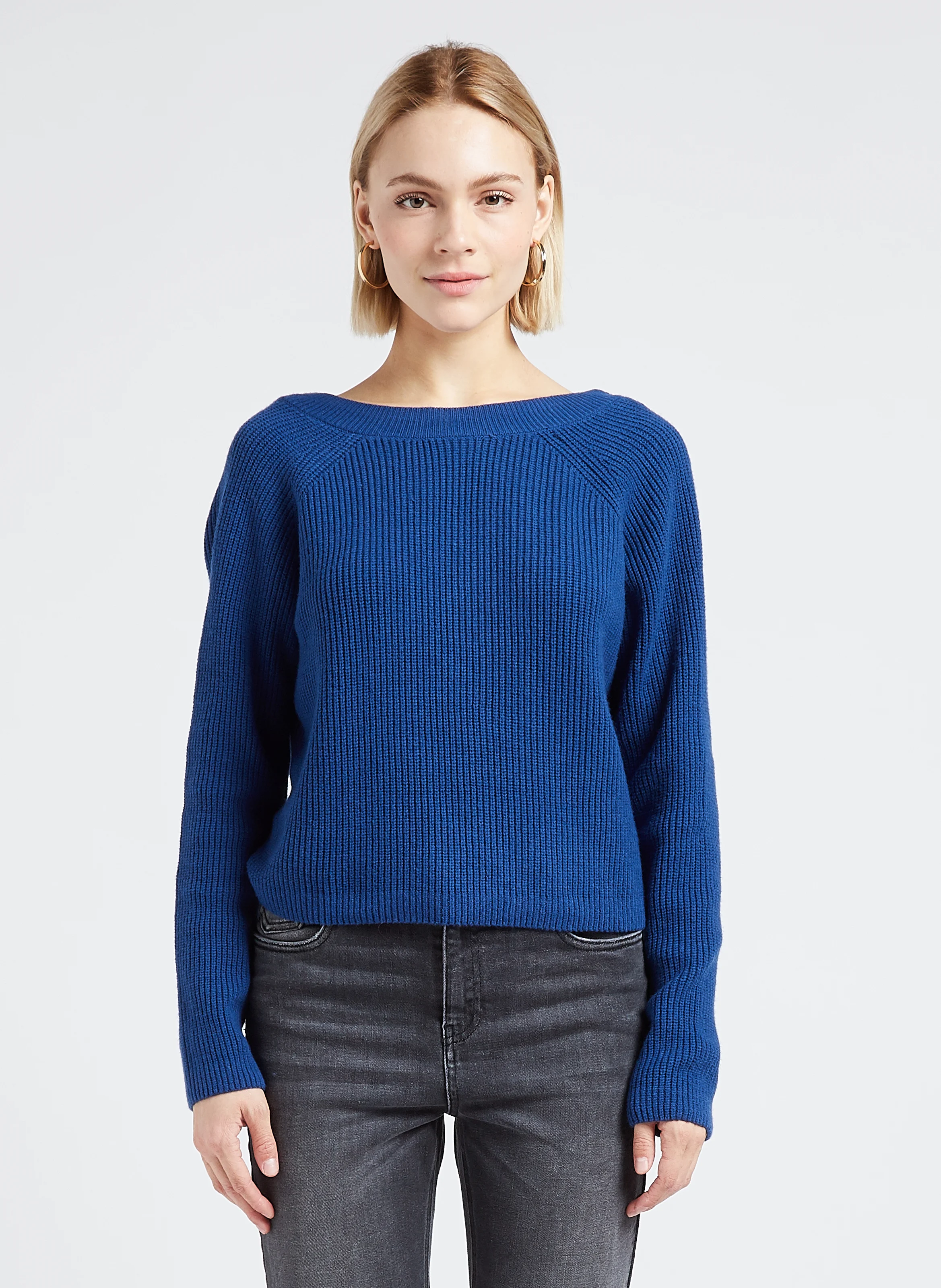 YVON - Pull col V court | Bleu