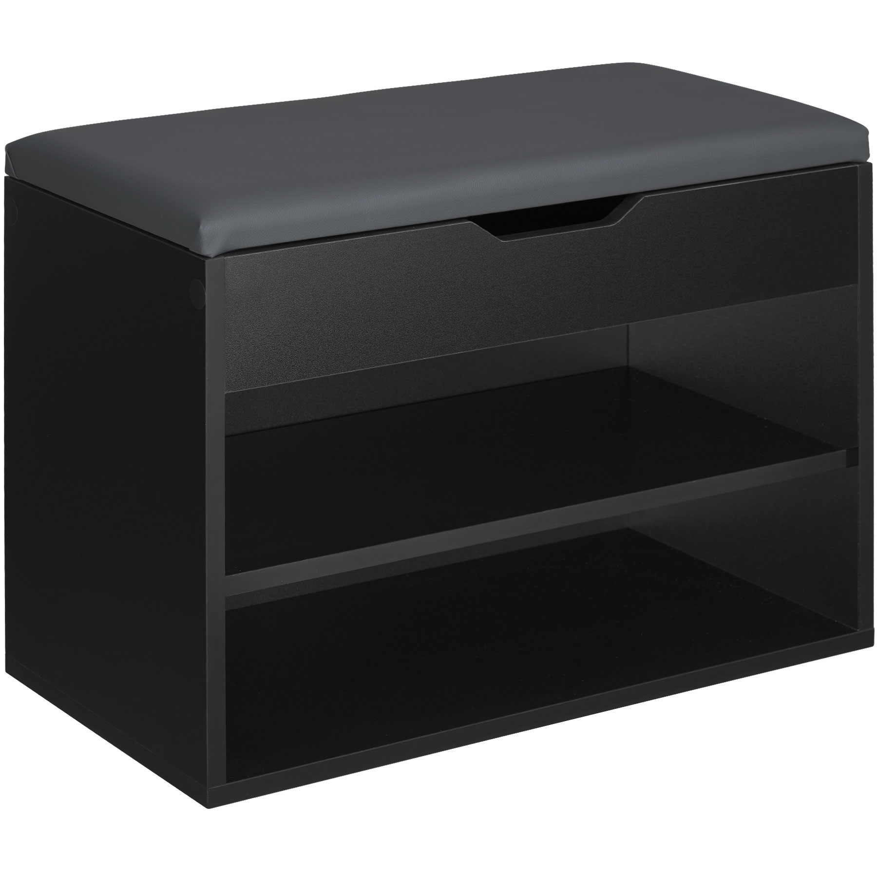 tectake® Schuhbank, für 6 Paar Schuhe, großes Klappfach, 60 x 30 x 43,5 cm