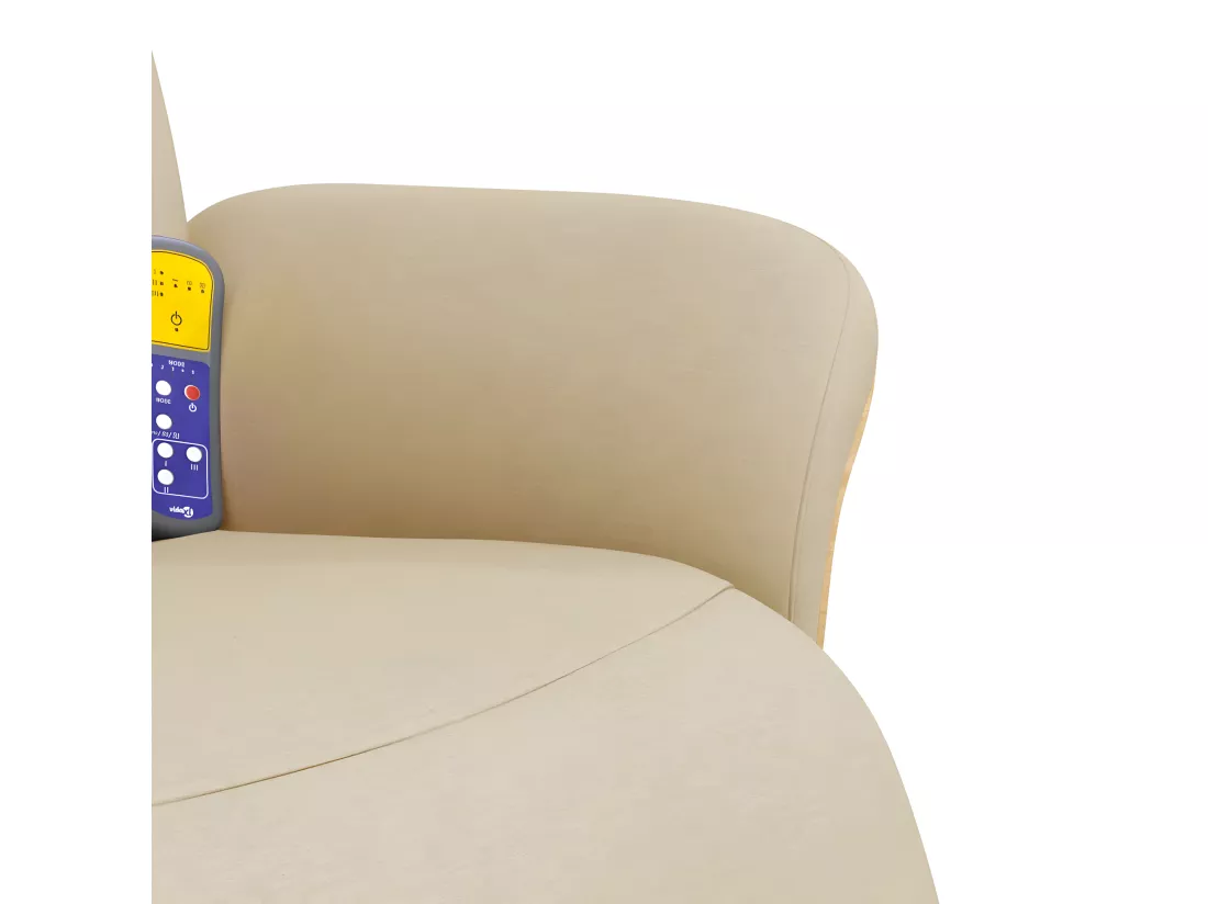 Fauteuil inclinable de massage avec repose-pieds crème tissu
