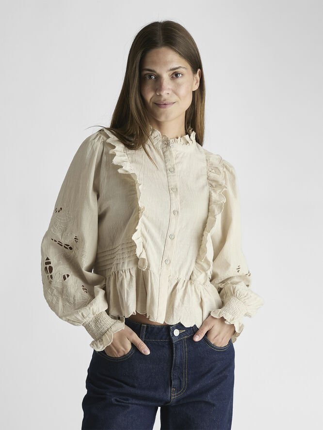 Neo Noir Petrine Embroidery Blouse Sand