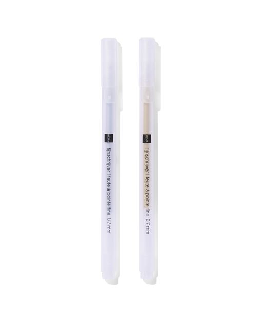 2 marqueurs à pointe fine 0,7mm doré/argenté