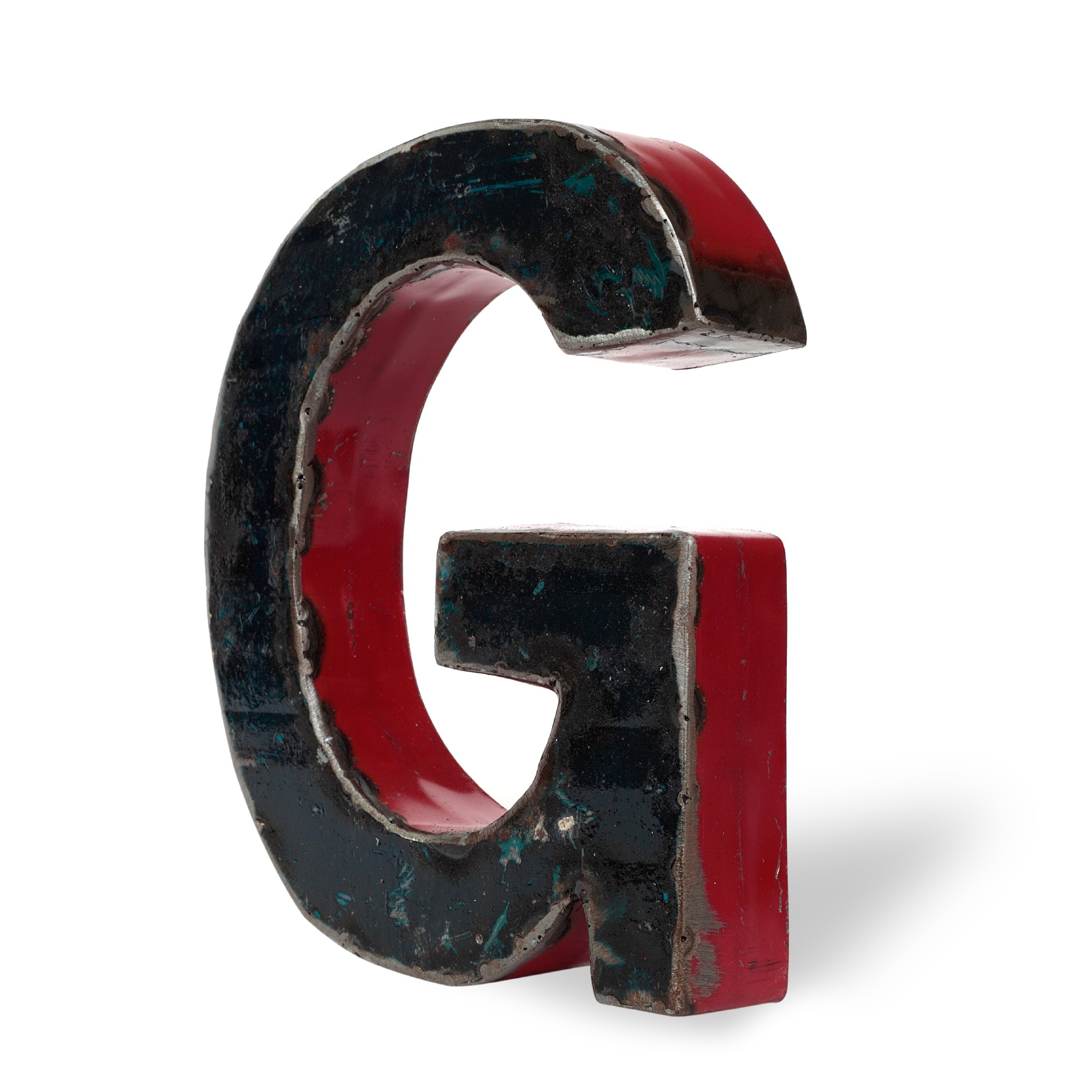 Metallbuchstabe 'G', multicolor, T 21 cm, B 18 cm, H 4 cm von fischer's lagerhaus