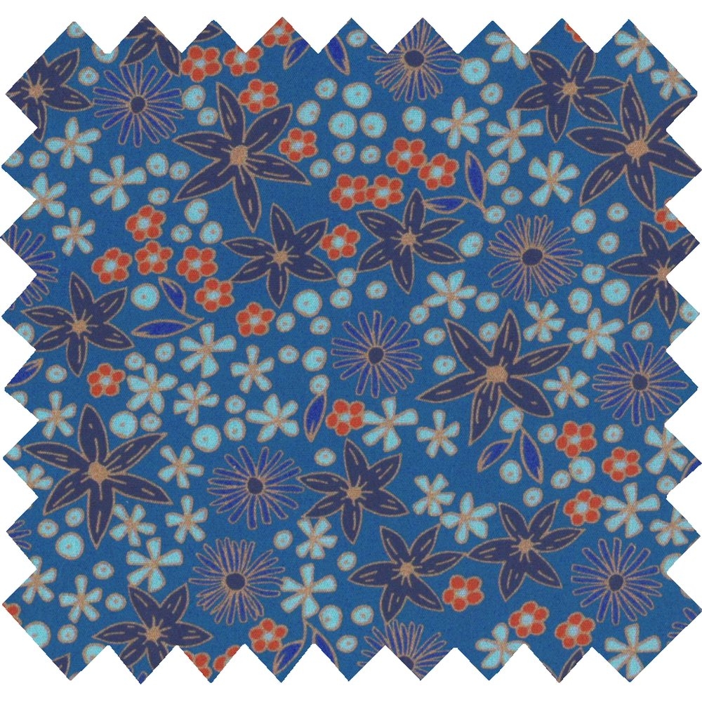 Coupon Tissu 50 Cm Ex2245 Badiane Bleue