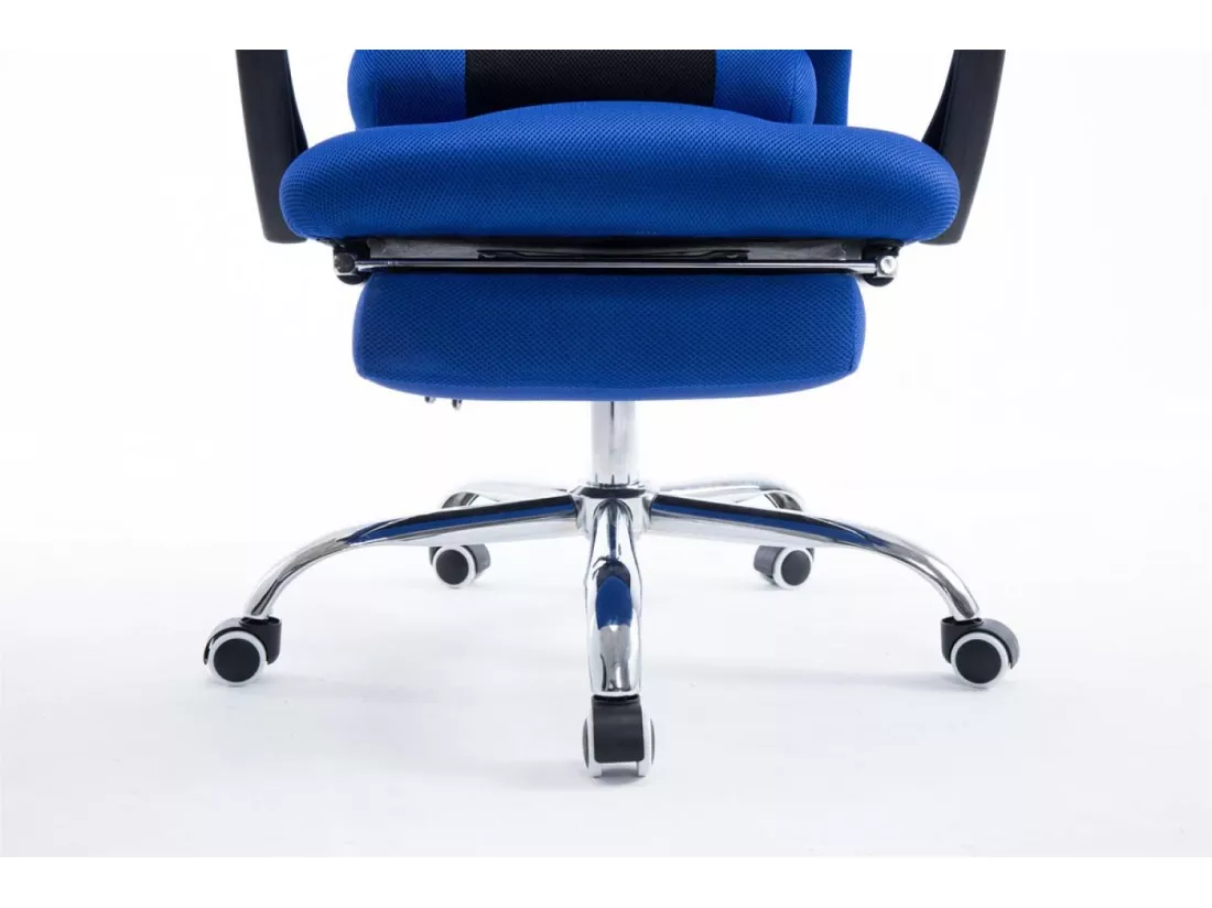 Chaise de bureau - Similicuir & Métal chromé - Bleu - Fellow