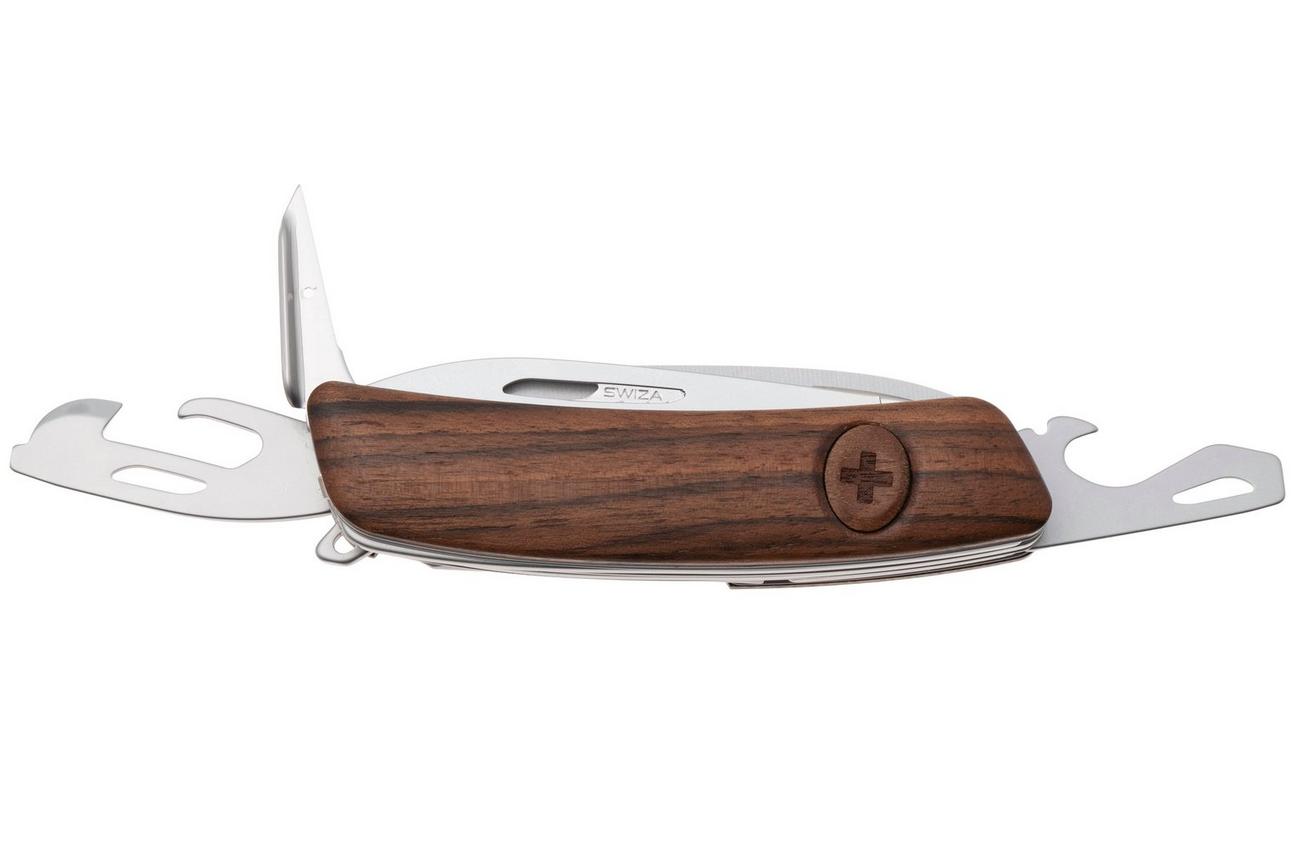 Swiza D06 R AM, KNR.0066.6300, Walnut, Zwitsers zakmes, 7 tools
