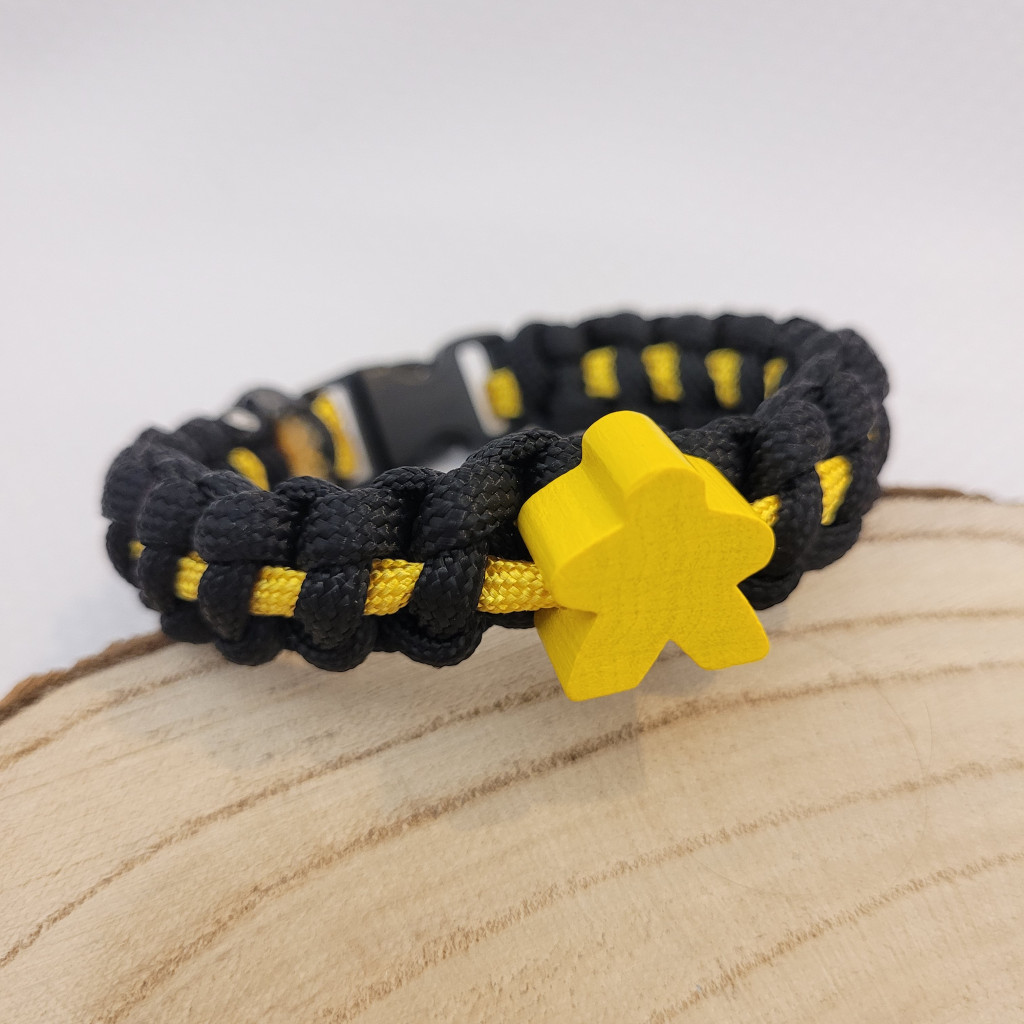 Bracelet meeple paracorde - Jaune