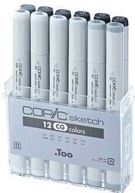 Copic - Marker - Set van 12 - Grijs - Acryldisplay