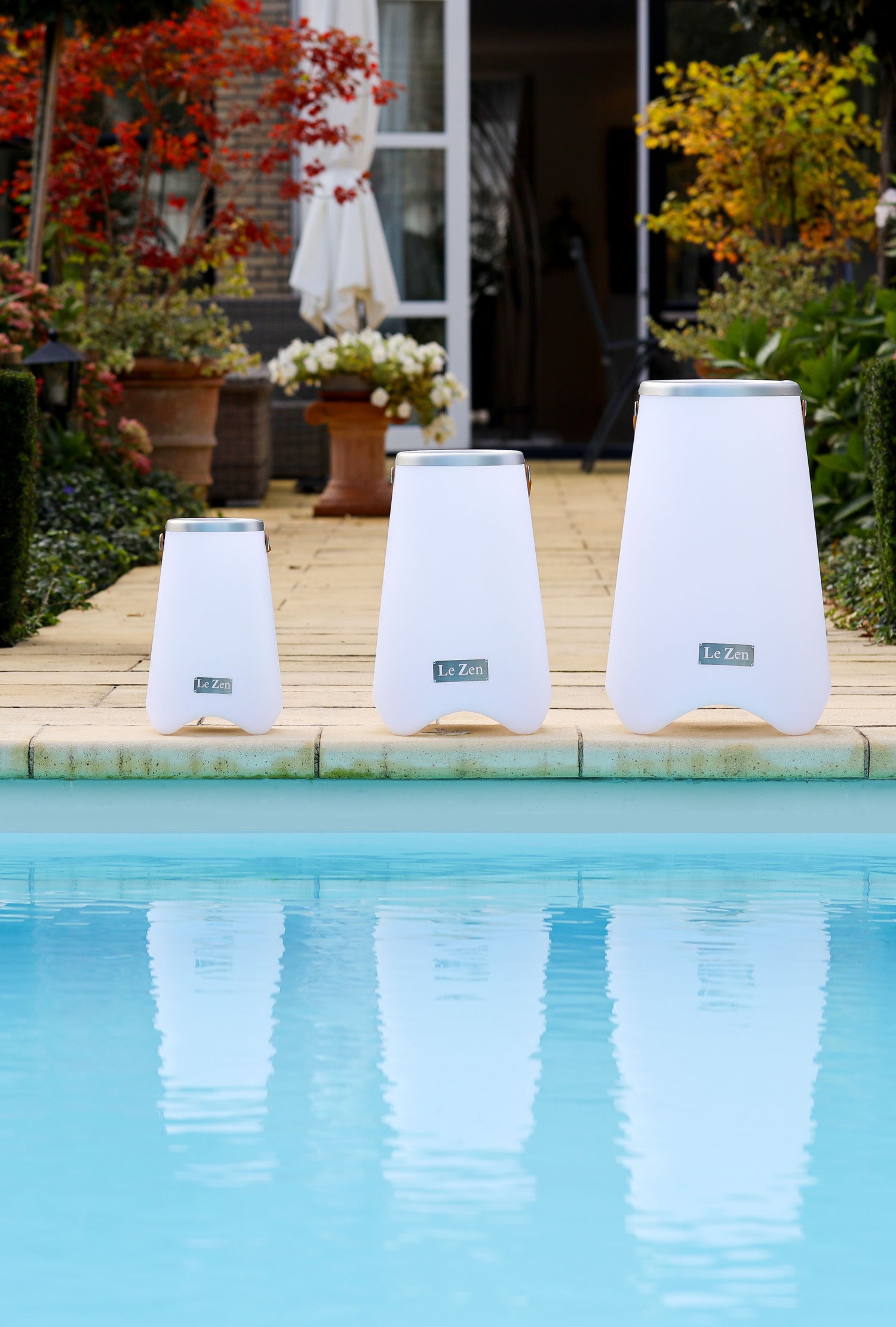 Le Zen wijnkoeler Original met LED en speaker wit 25 x 25 x 38 cm