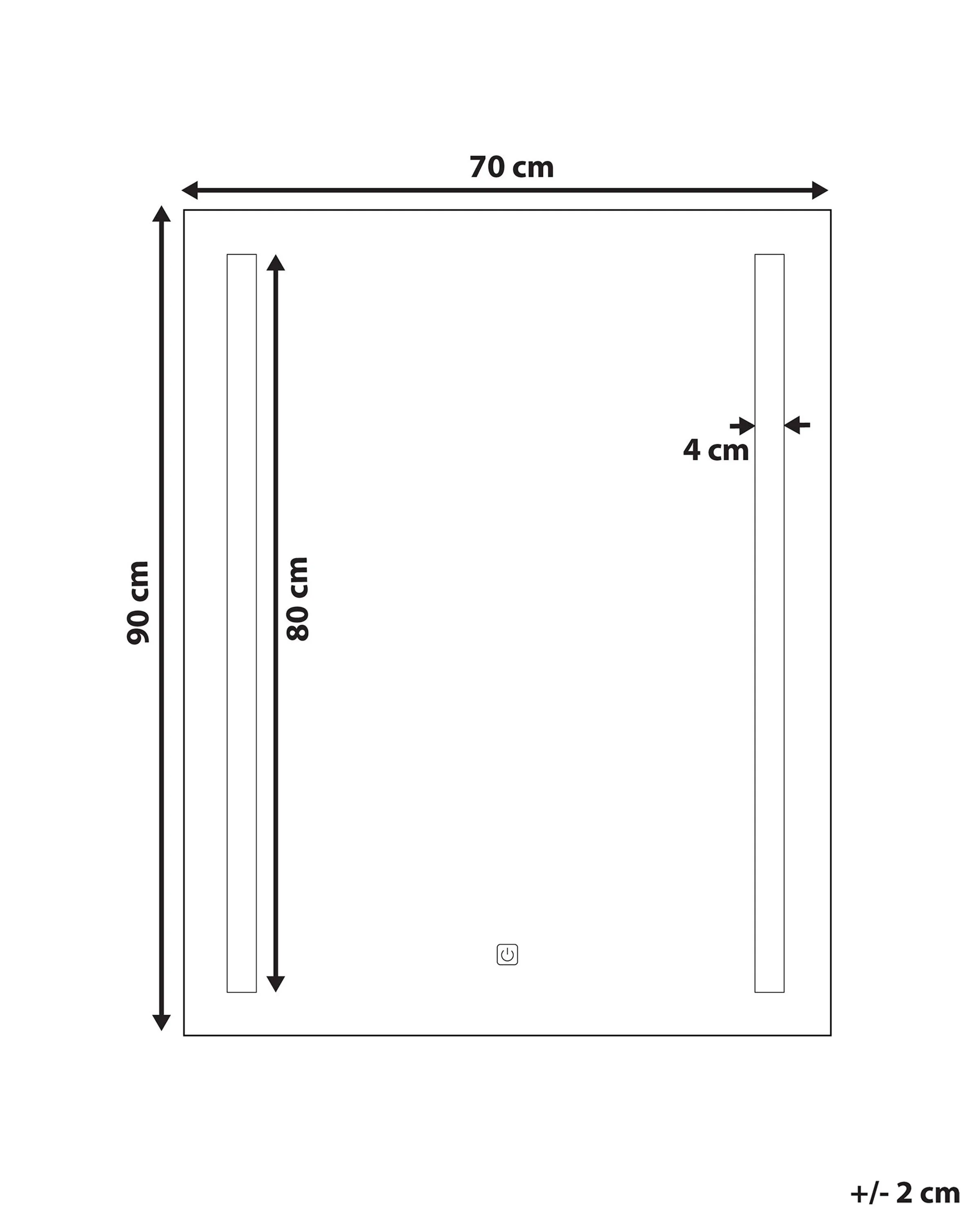 LED badkamerspiegel MARTINET 70 cm 90 cm Zilver