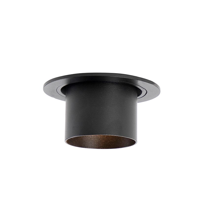 Set van 6 Moderne inbouwspot zwart rond kantelbaar - Installa