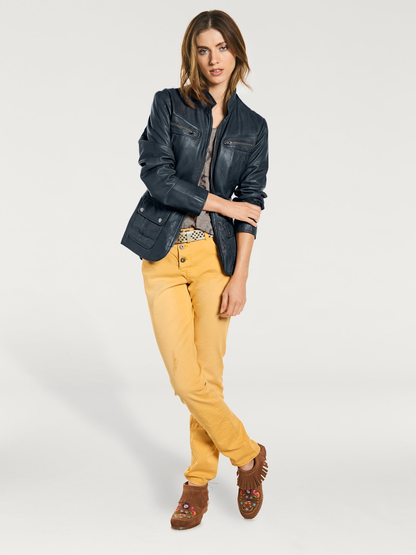 Veste en cuir cuir d'agneau souple