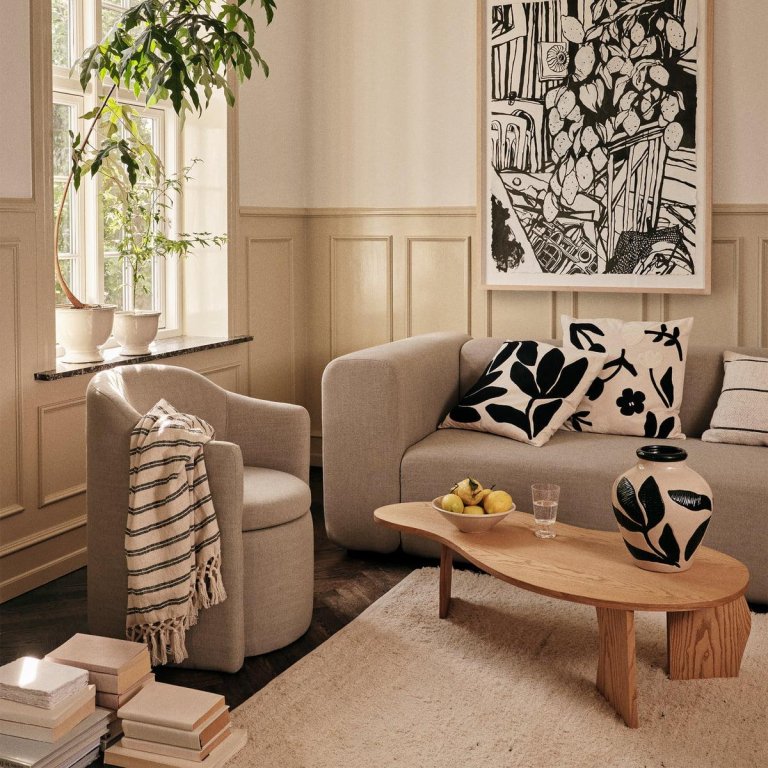 Broste Copenhagen Rosita kussen 50x50 Black/Natural