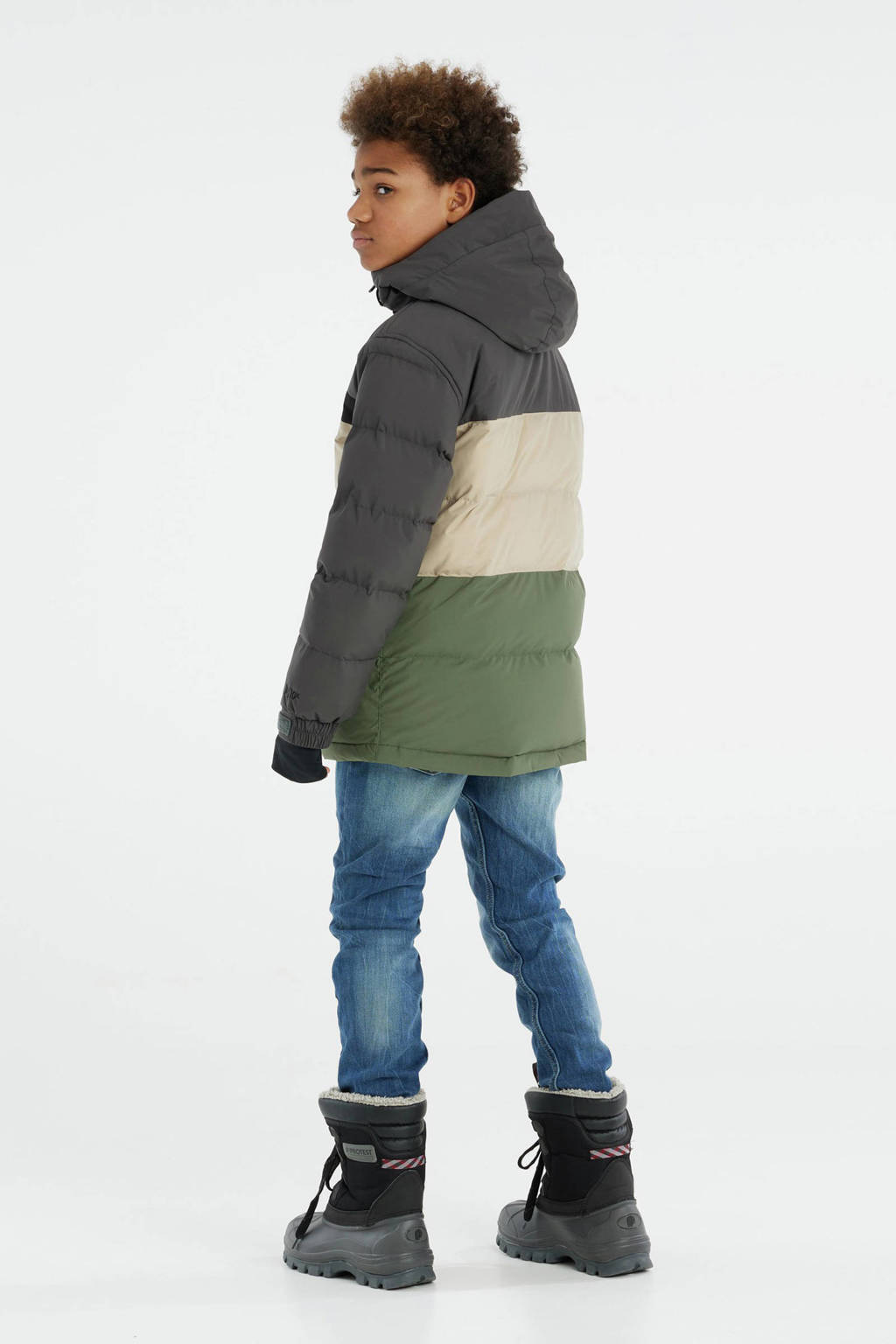 Protest ski-jack PRTCROW JR groen/ecru/grijs