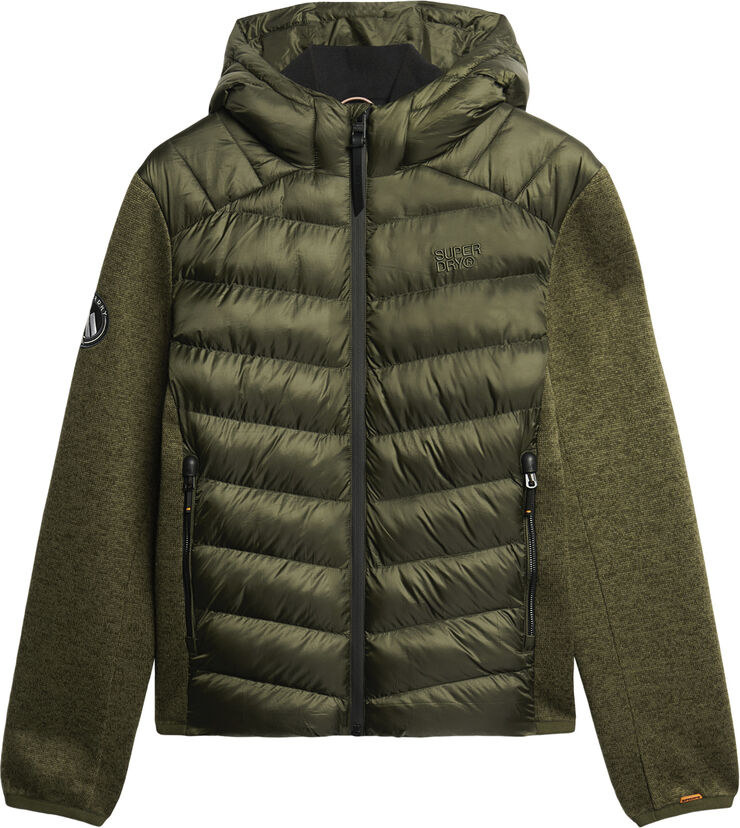 Superdry HOODED KNIT STORM HYBRID JKT Khaki green marl
