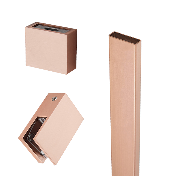 Saniclear Redro stabilisatiestang 100cm voor plafondbevestiging geborsteld koper