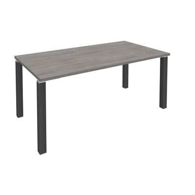 Bureau droit EXPRIM - L160 cm - Plateau imitation Chêne gris - Pieds carbone