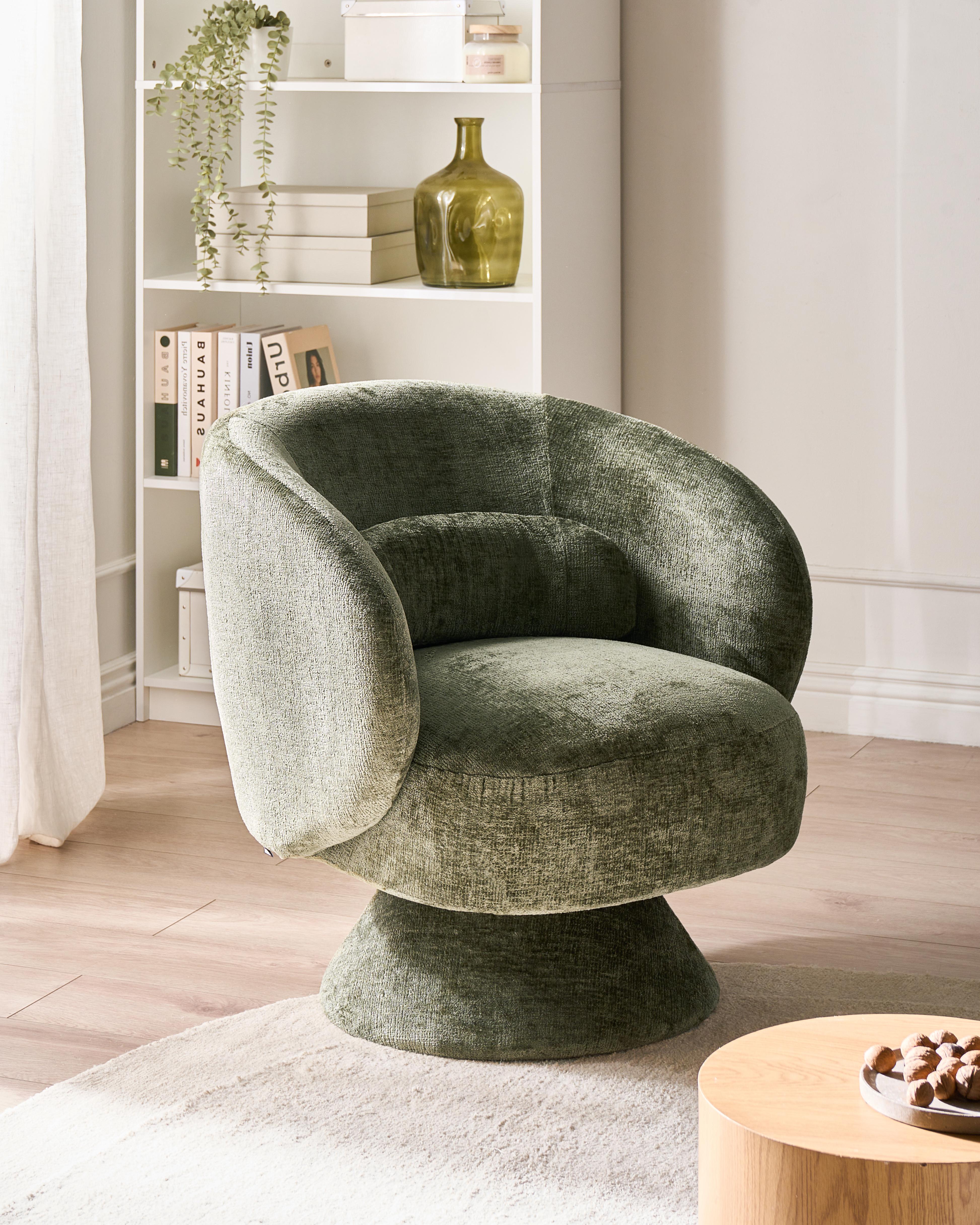 Draaifauteuil LIEKSA Chenille Groen
