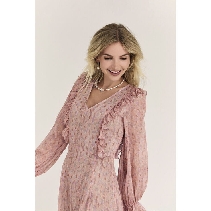 A-VIEW Flounce dress Old rose