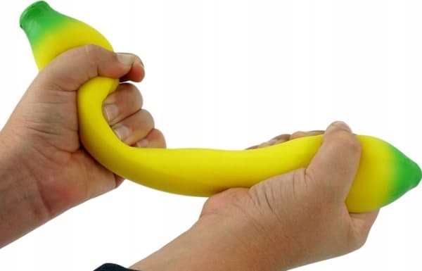 Hipo Banana super stretchy, antistress / squishy 14cm, regnbuefarger 620940 blandingspris for 1 stk, pakke med 24 stk.