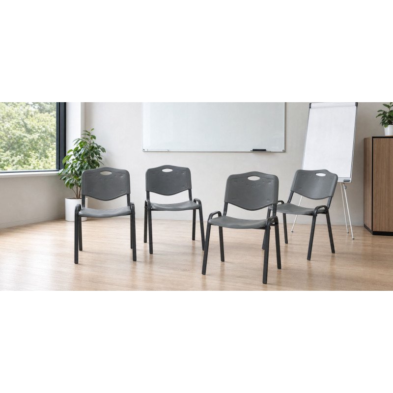 Lot de 4 chaises de réunion ROBLEDO PVC