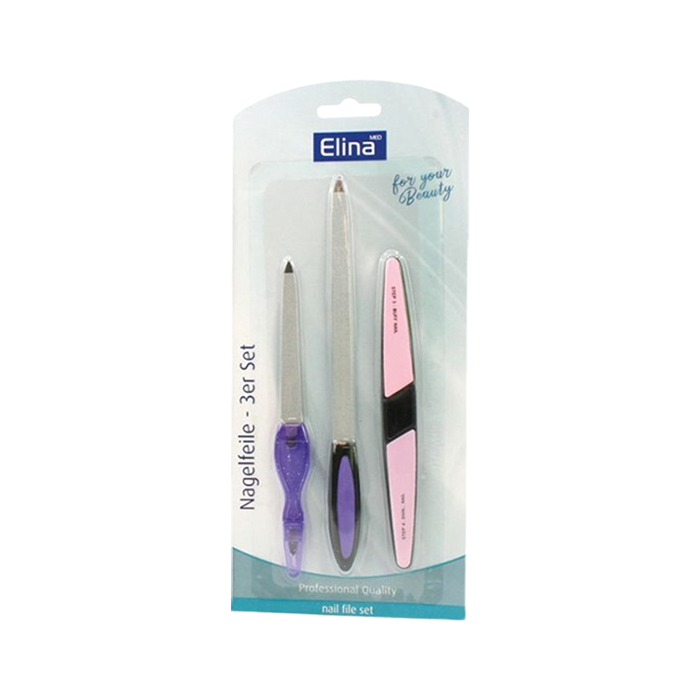 (3-tlg. Set) Saphir Nagelfeile Polierfeile Kit für die Maniküre / Pediküre - Assortiert