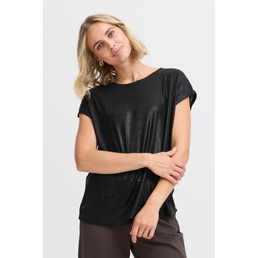 Fransa Franny T-shirt, Black Mix, XXL