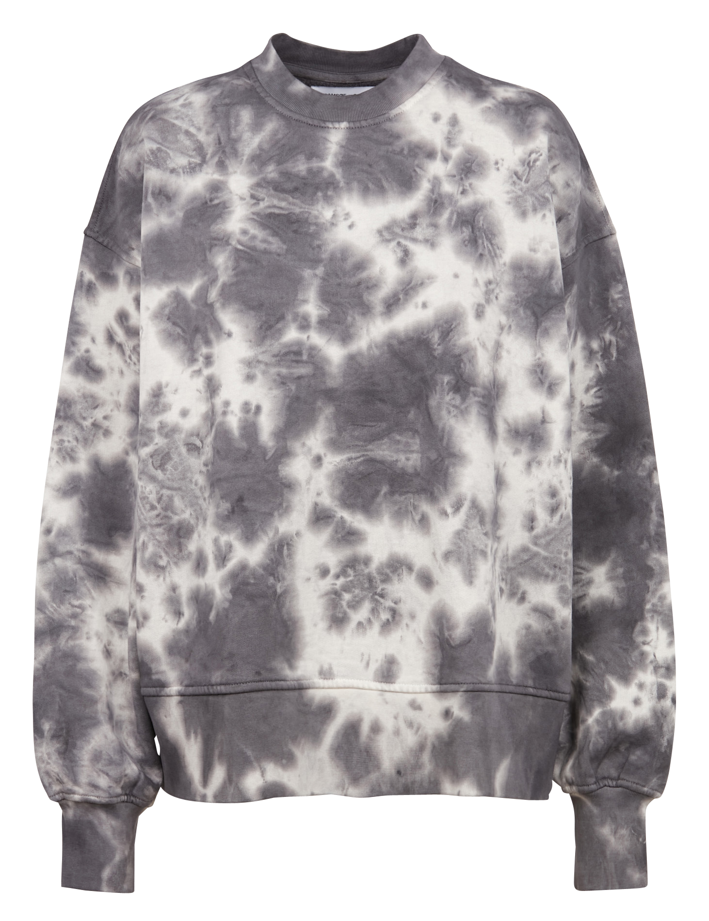 ELIANA - Sweat col rond imprimé tie and dye en coton bio| Gris
