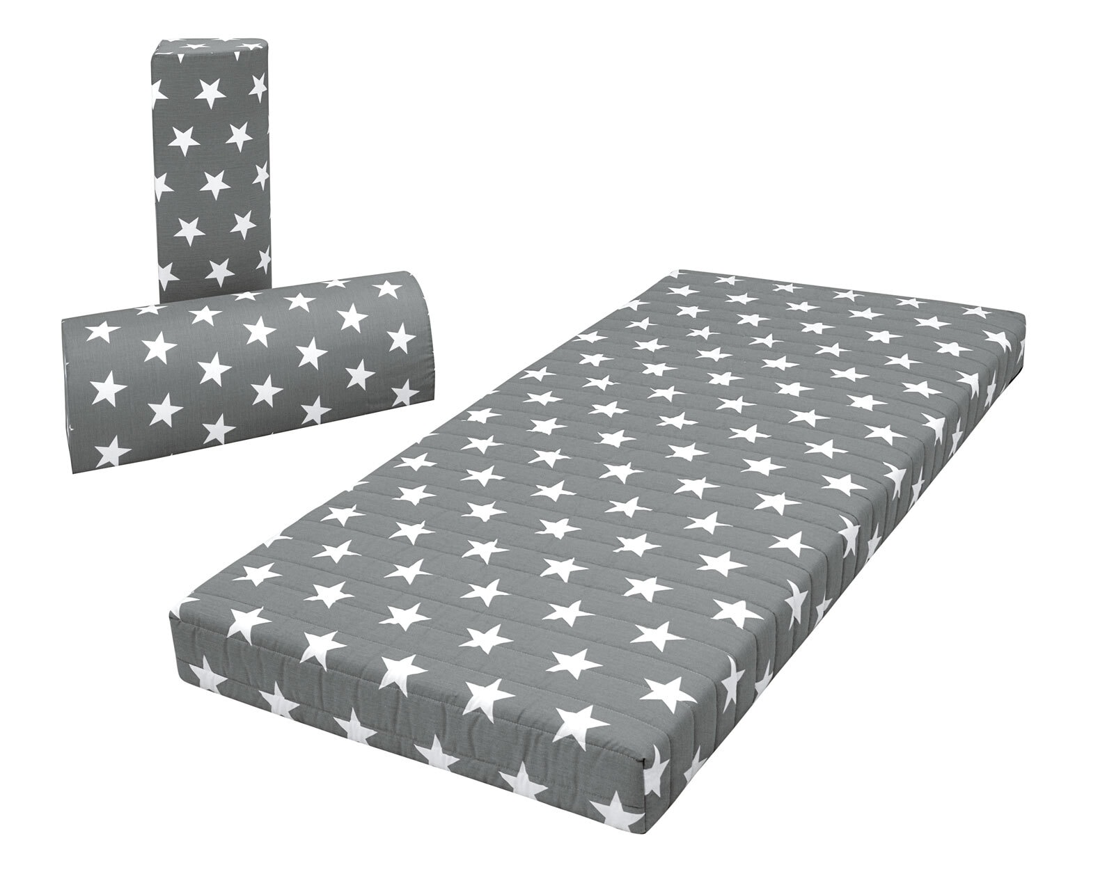 Bonellfederkern-Matratze Star Grau mit Sternen 90 x 200 cm