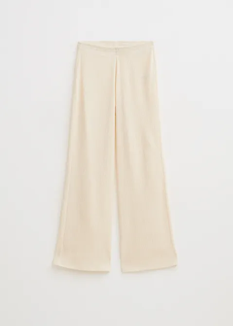 Wijde broek met structuur off-white (ECRU)