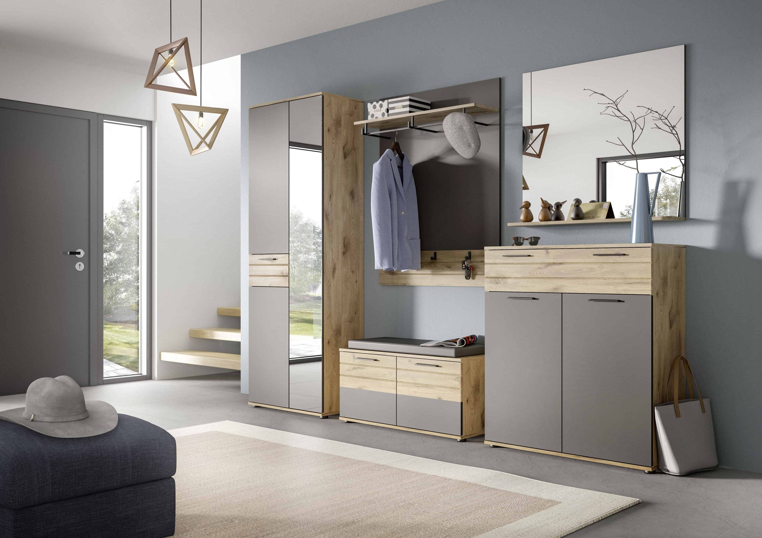 Furnilux Mason spiegel met plank eik decor - 90cm x 84cm x 16cm
