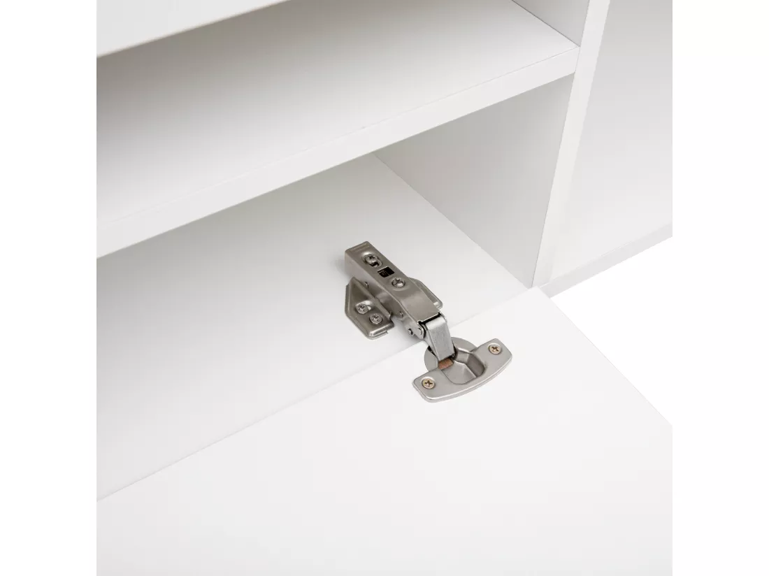 Meuble TV 240cm avec LED variable - style contemporain - Blanc