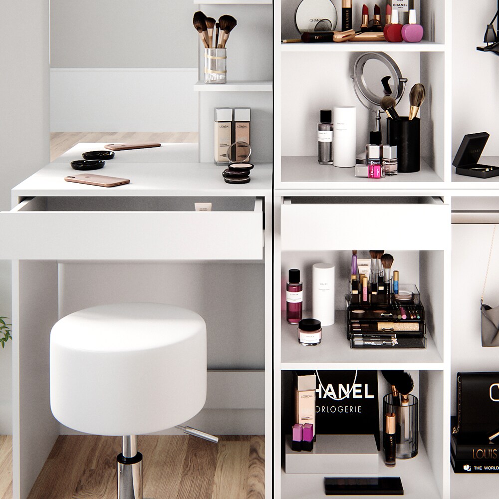 Vicco Schminktisch Frisiertisch Schminkkommode Isabelle + Hocker Beistellschrank