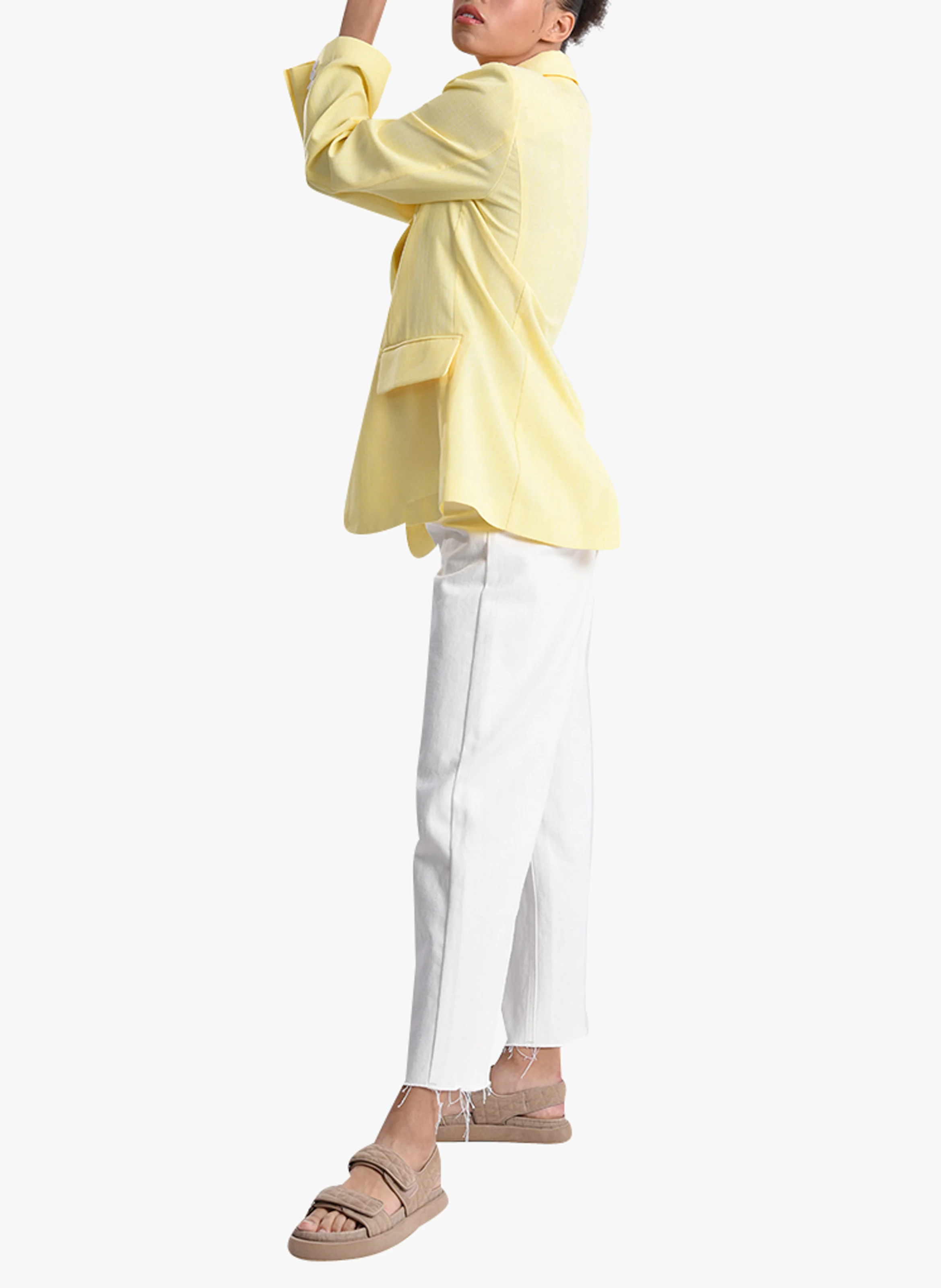 Veste col tailleur| Jaune