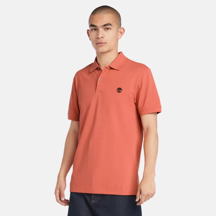 Polo stretch Merrymeeting River pour homme en orange clair