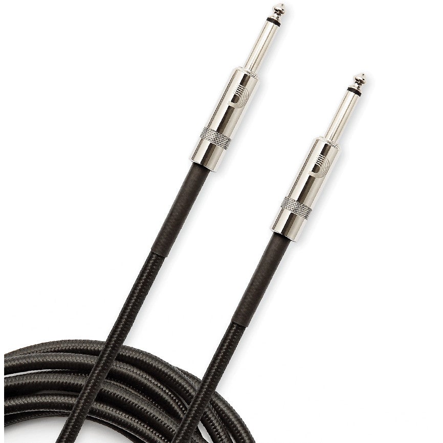 D'Addario PW-BG-15BK Braided instrumentkabel zwart 15ft (4.6 m) recht-recht