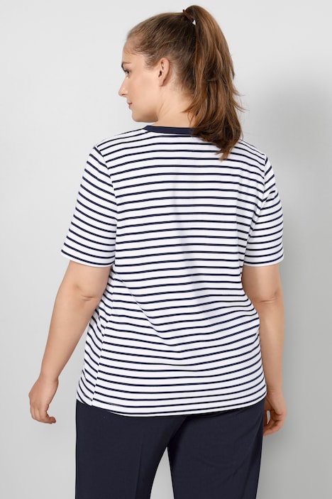 T-Shirt, Ringel, Rundhals, Halbarm