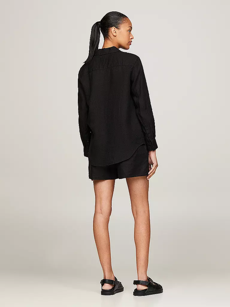 TOMMY HILFIGER Leinenbluse schwarz
