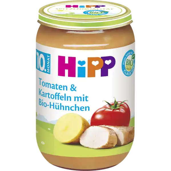 Bio Menü Tomaten & Kartoffeln mit Bio-Hühnchen