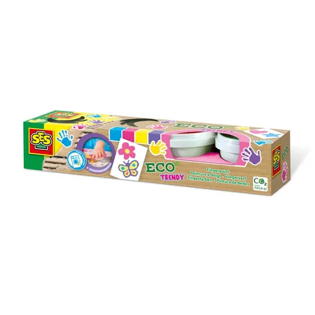 SES Creative Eco Fingerfarbe trendy,in 4 Farben