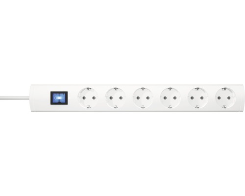 6-voudige stekkerdoos met 90° schakelaar, H05VV-F3G1.5, wit, 1,4 m, UNOversal