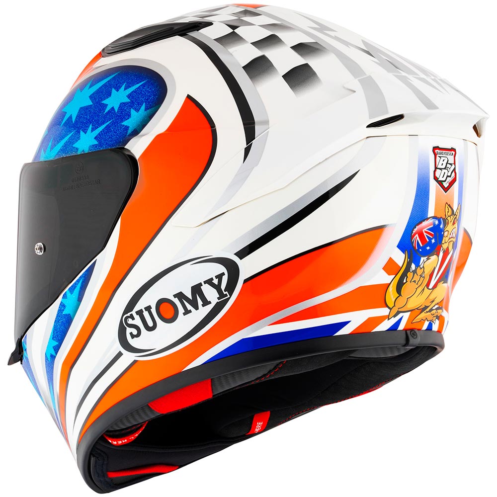 Suomy - Casque Track-1 Troy Bayliss Replica 2002 Blanc / Rouge / Bleu