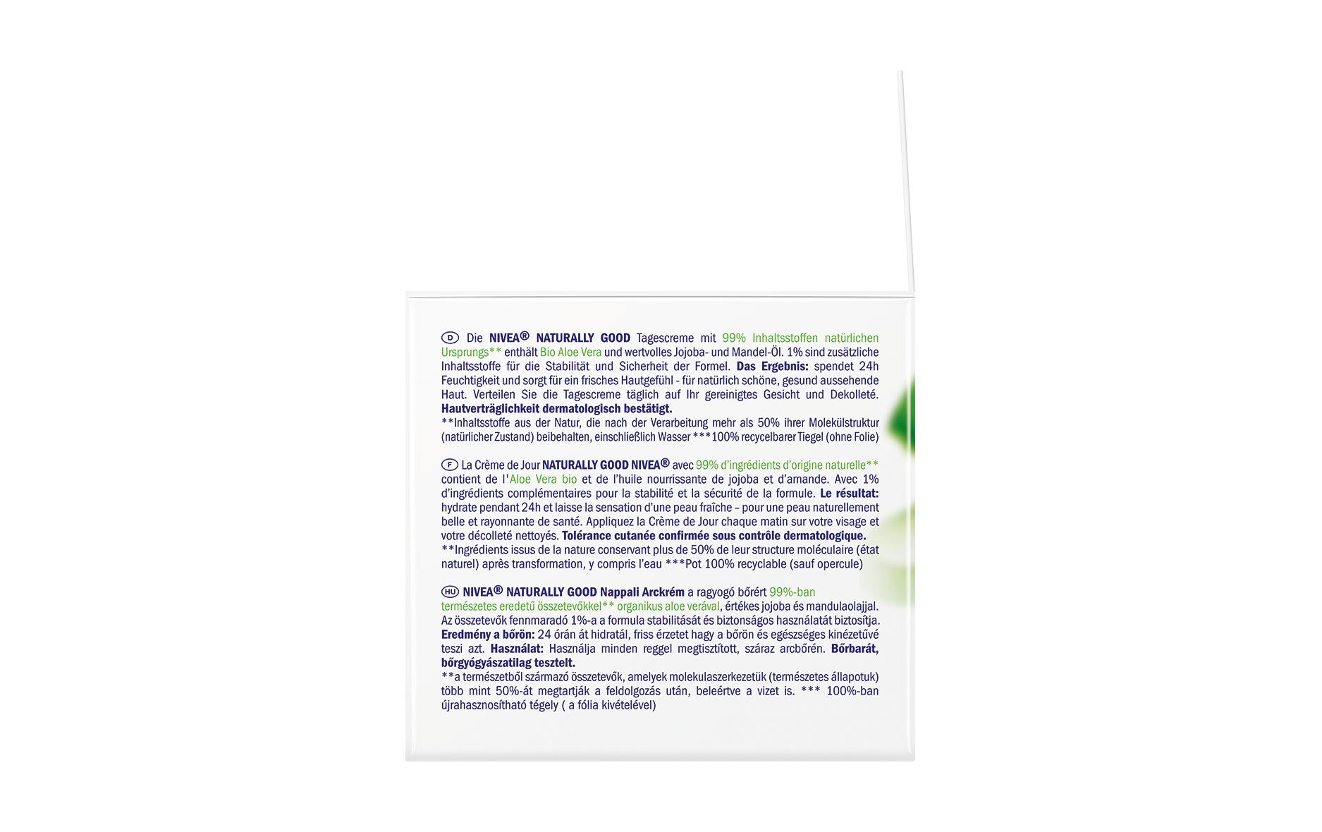 Tagescrème Naturally Good Bio Aloe Vera 50 mlTiefenwirksame und feuchtigkeitsspendende Gesichtspflege