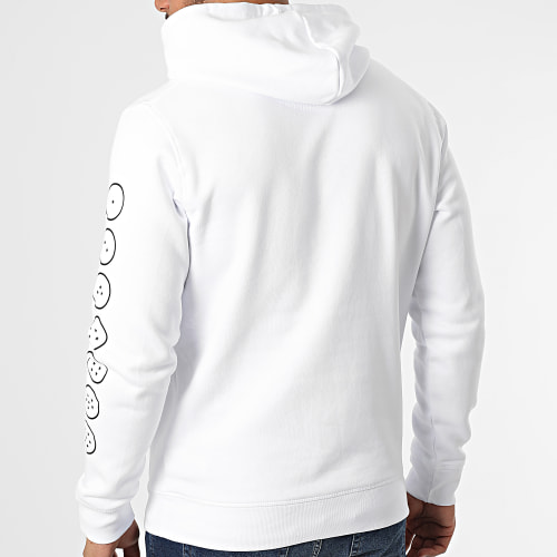 Sweat Capuche Kame Kanji Chest Blanc Noir