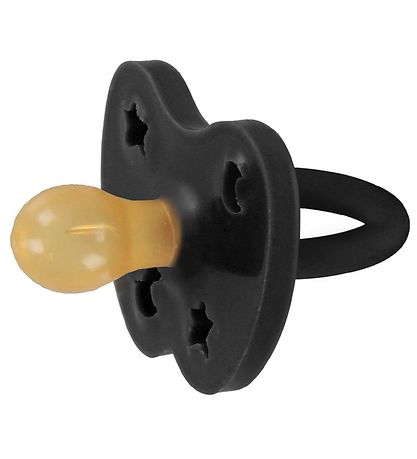 Hevea Schnuller - 3-36 Mt. - Naturgummi - Black m. Stern/Måne