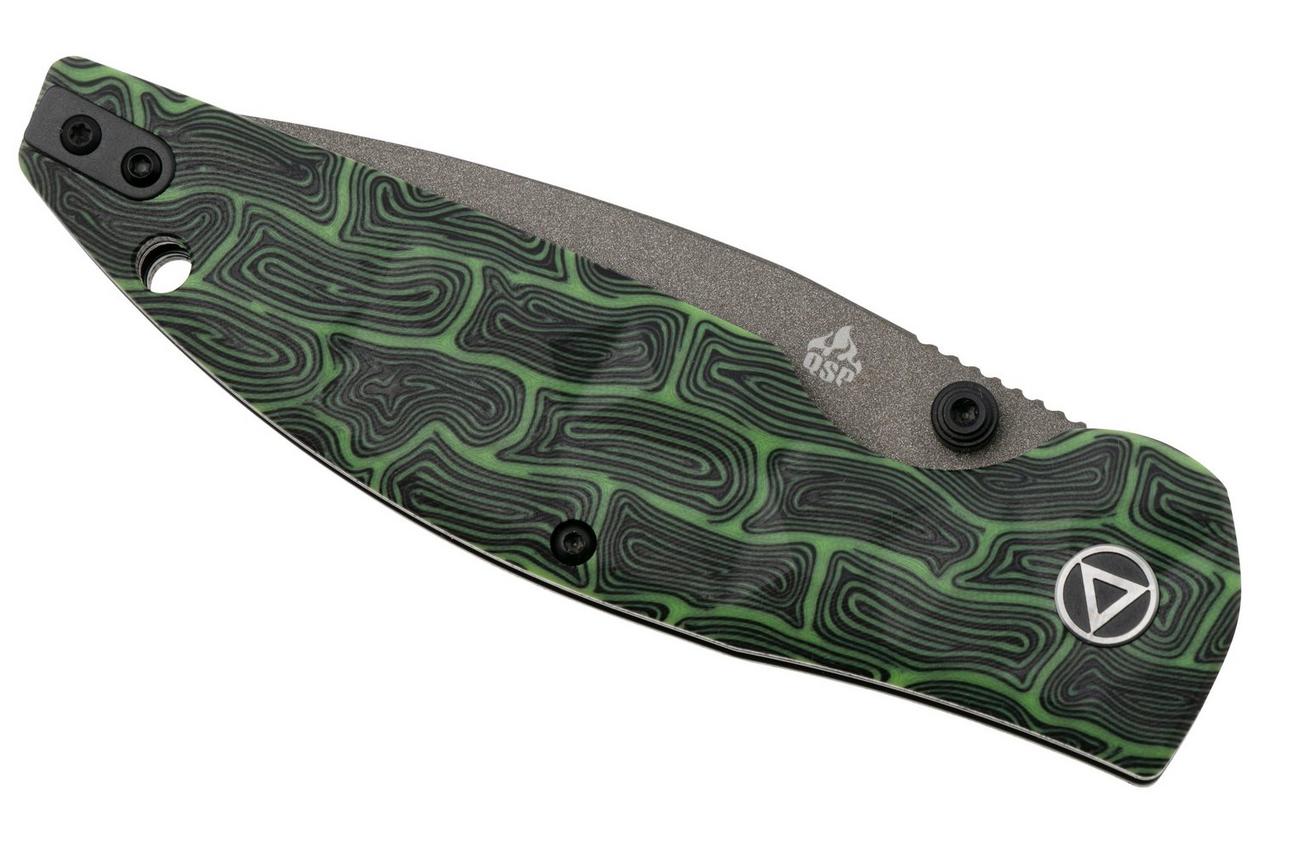 QSP Knife Turtle Punk QS158-C2 Ceramic Coated 14C28N Black Green G10, zakmes, Keanu Alfaro design