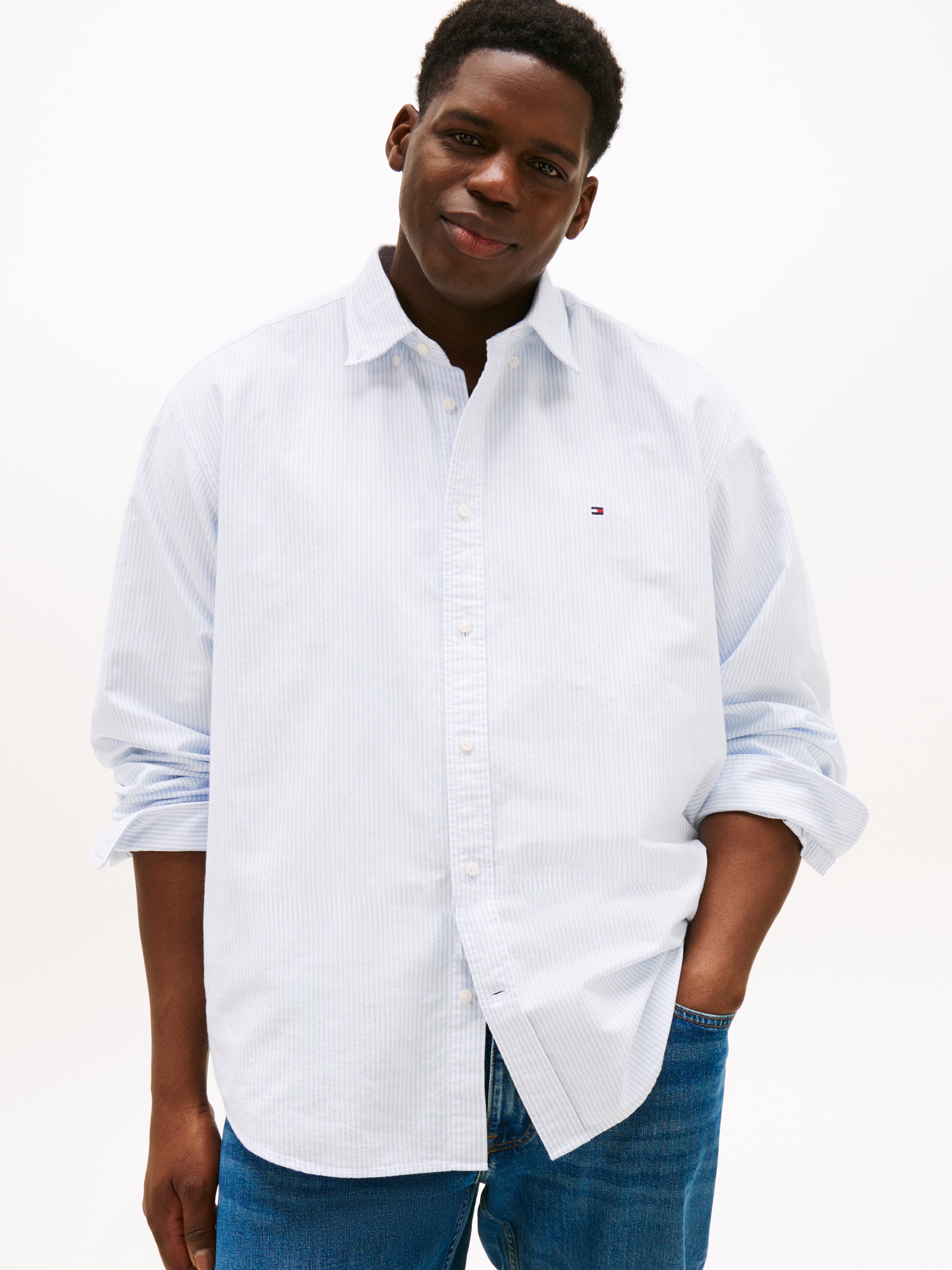 Tommy Hilfiger Big & Tall Langarmhemd »BT-HERITAGE OXFORD STP RF SRT-B«, Grosse Grössen