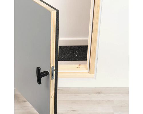 Dolle kniewanddeur/zolderdeur 700 x 800 x 115 mm grenen wit (F30 brandwerend)
